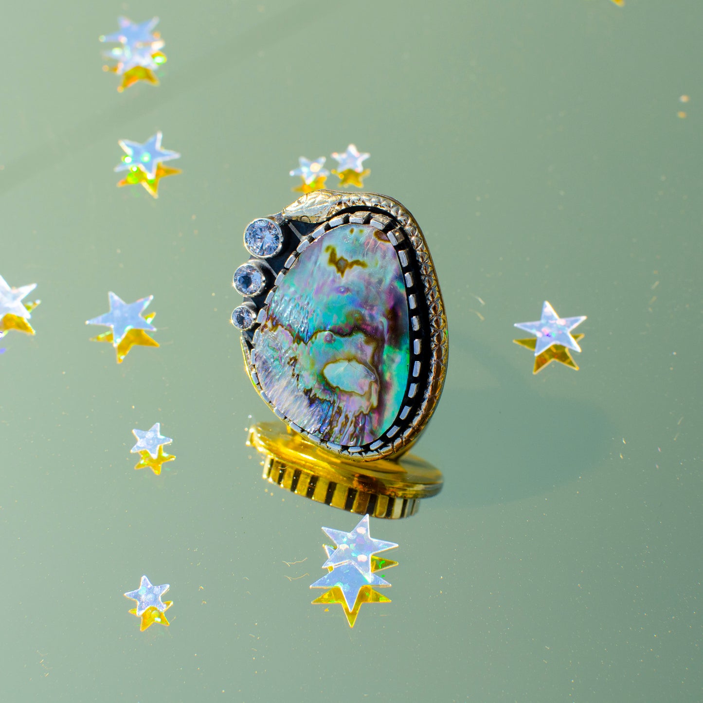 Abalone Serpent Ring