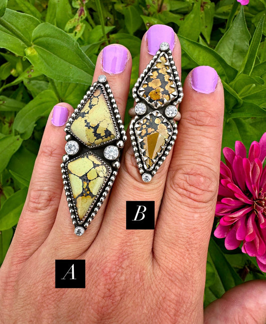 Giraffe Turquoise Statement Rings