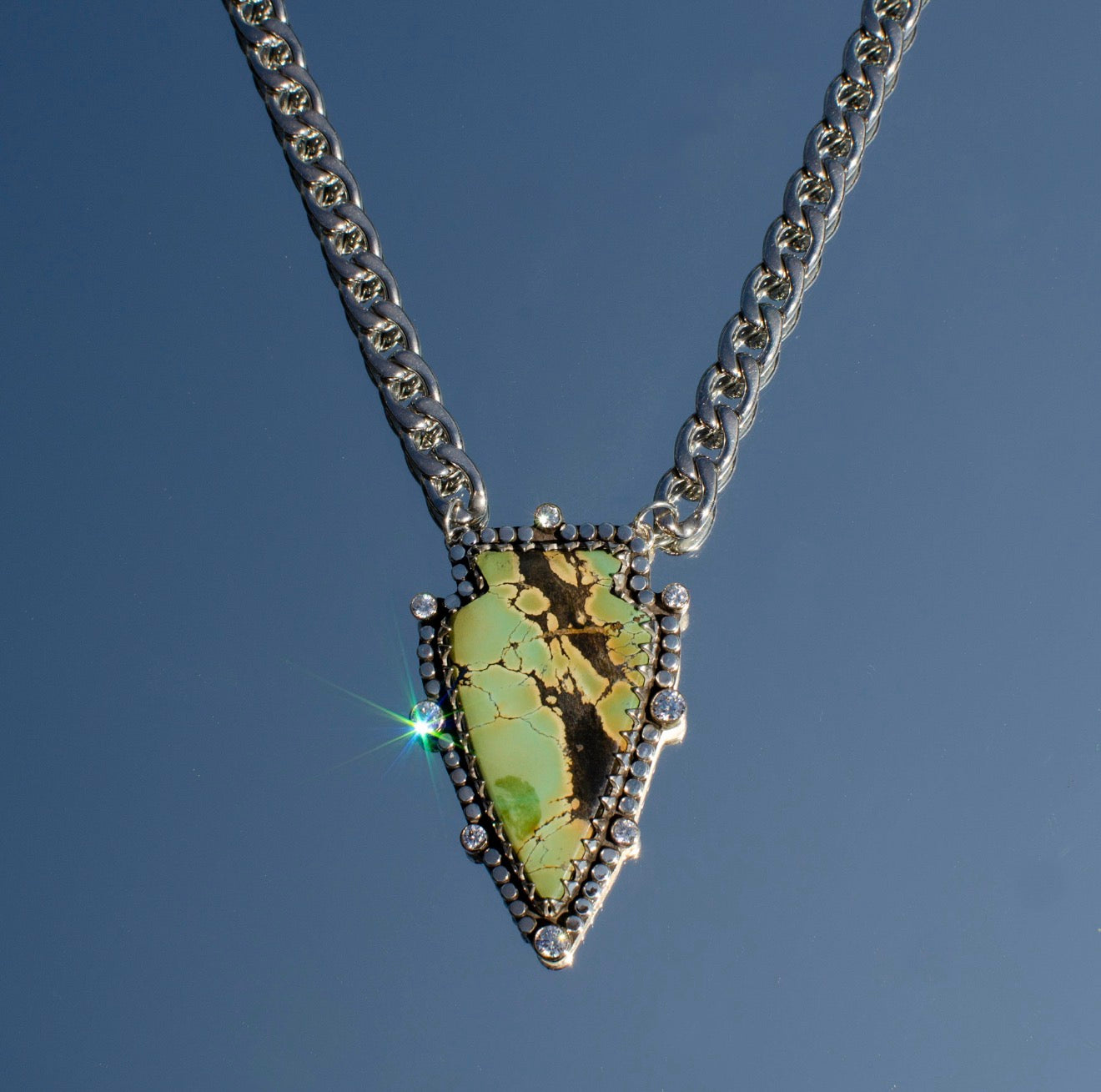 Quingu Green Turquoise Arrowhead Pendant