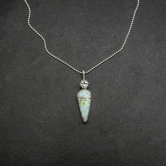 Hexagon Quartz and Turquoise Pendant