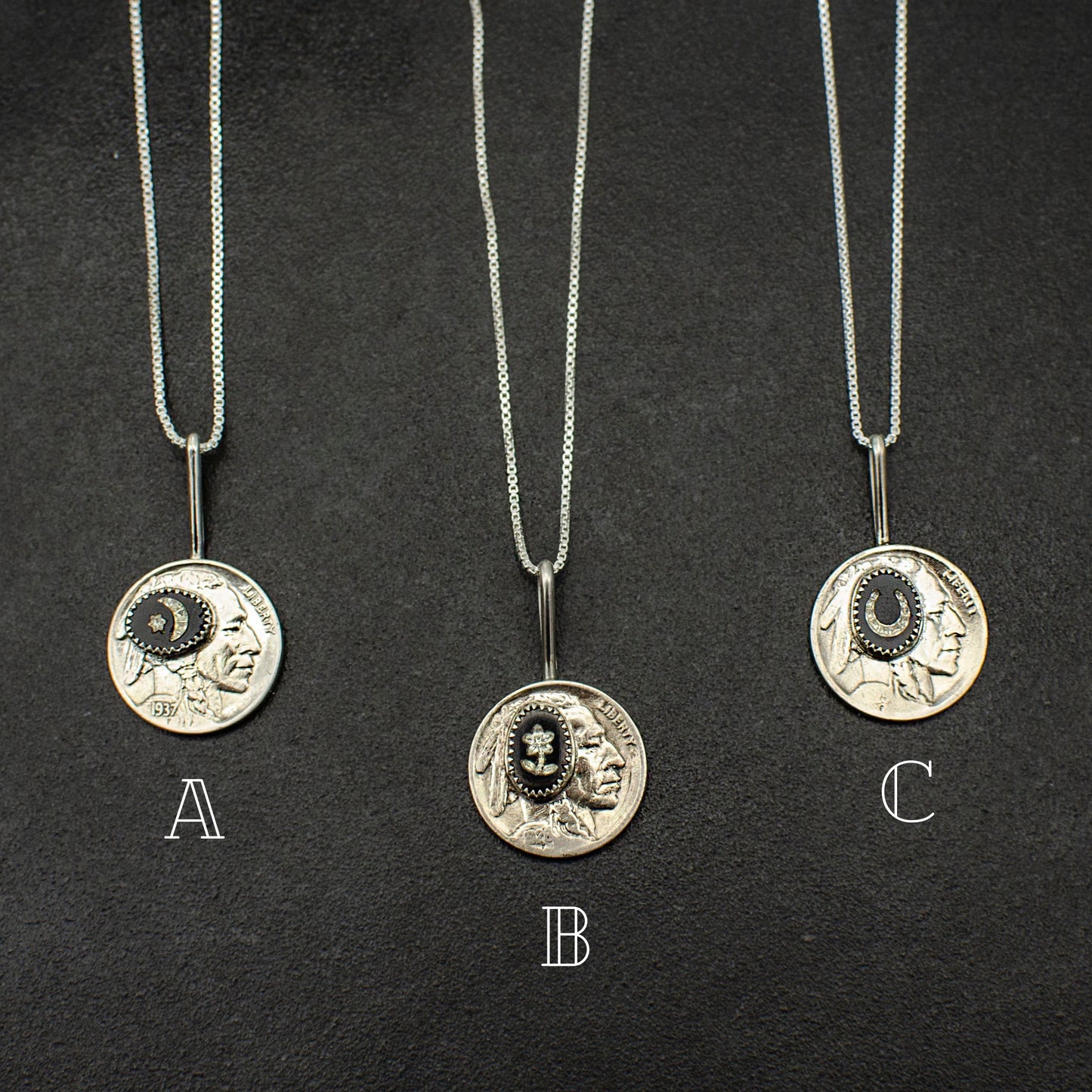 Buffalo Nickel & Vintage Glass Pendant