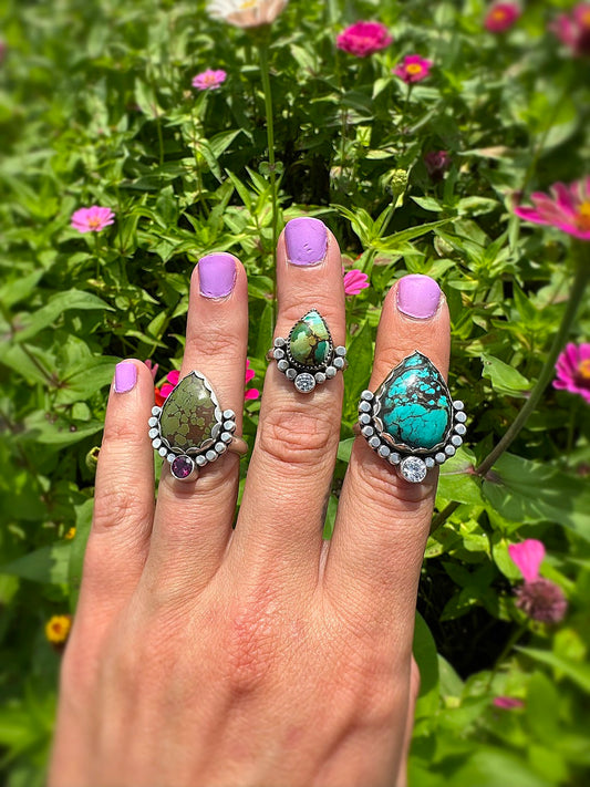 Boho Pear Turquoise Ring