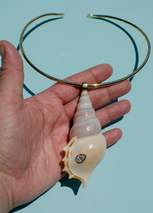 White Tibia Shell Pendant