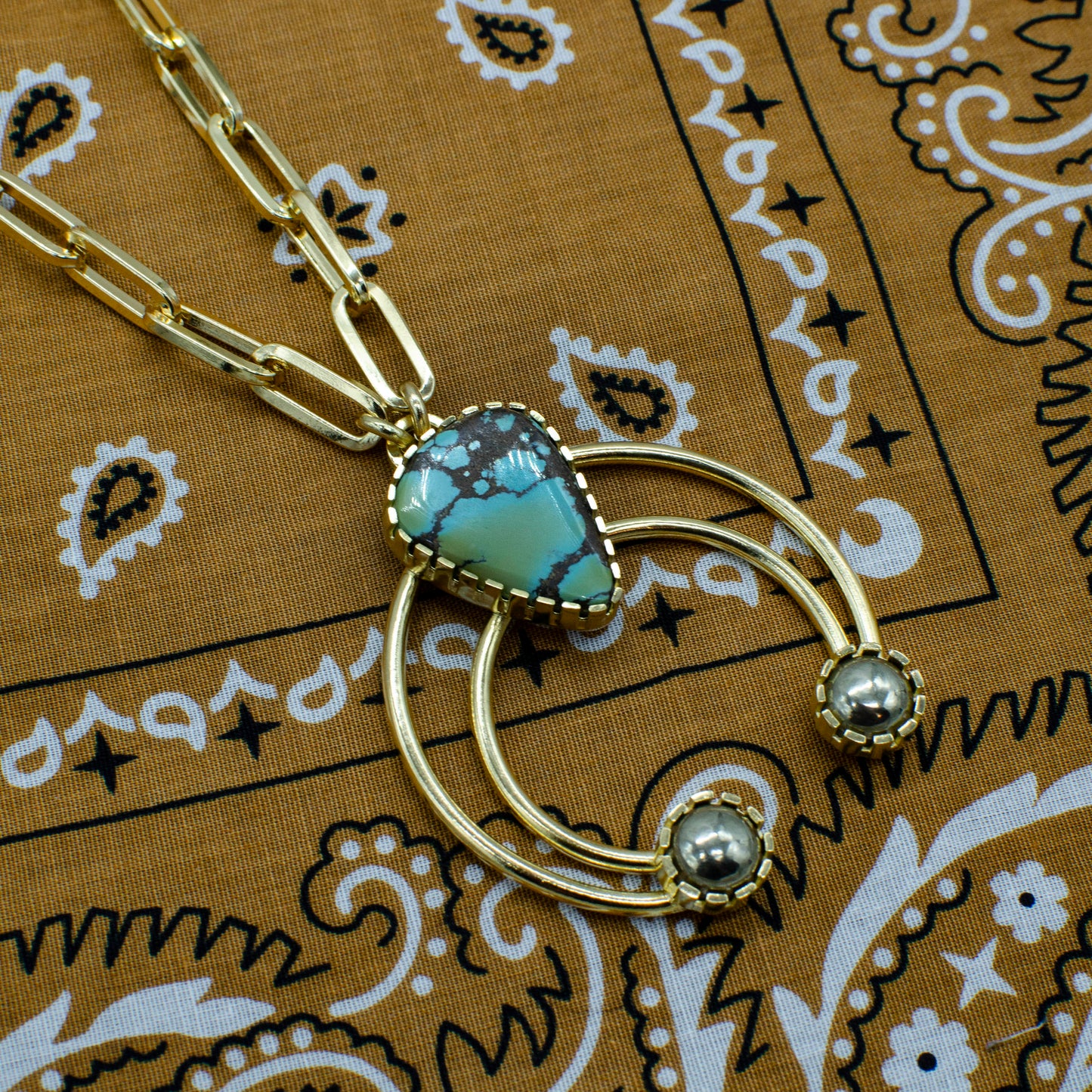 Mod West Turquoise Mini Squash Necklace