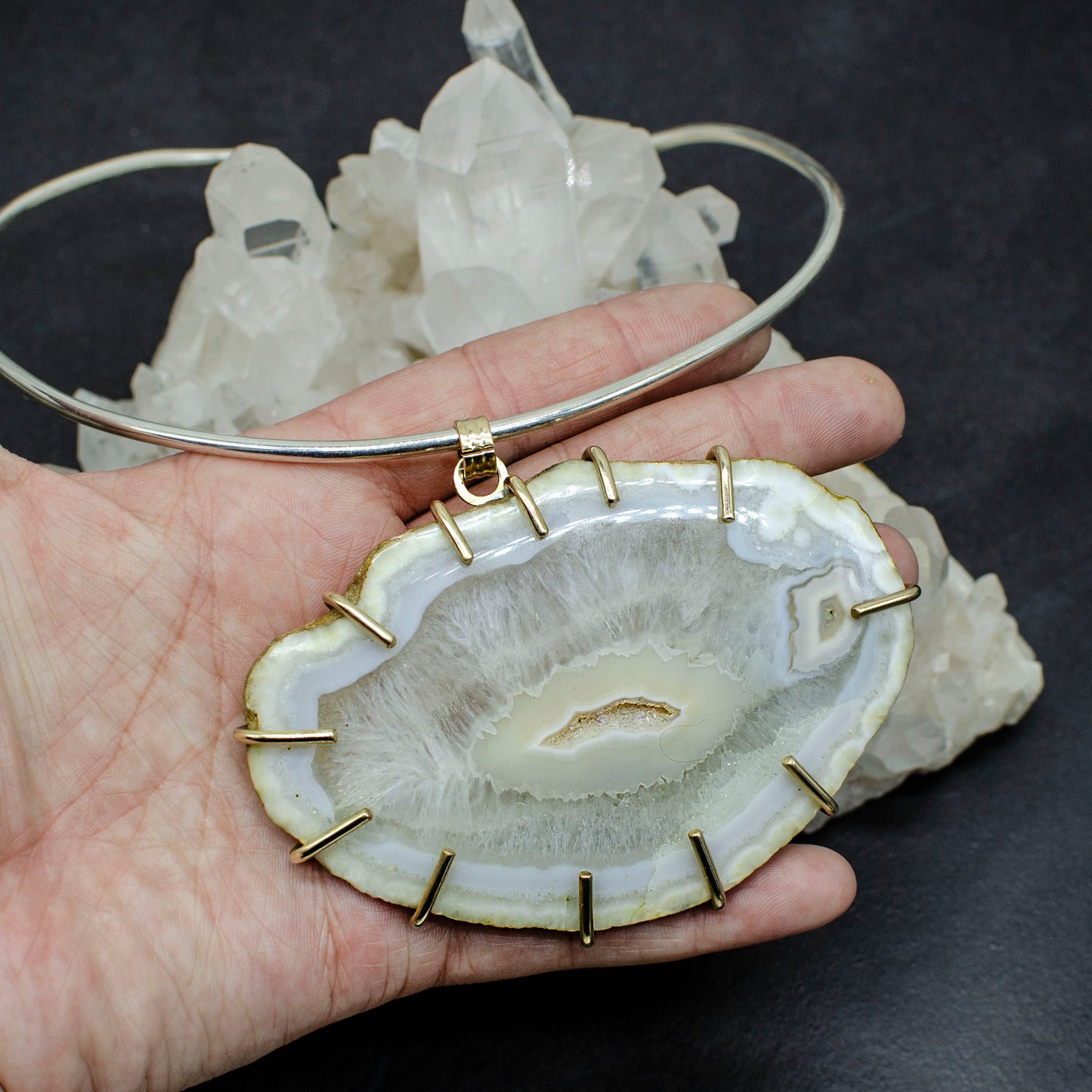 Druzy Agate Statement Collar