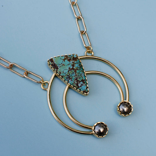 Mod West Angled Turquoise Pendant