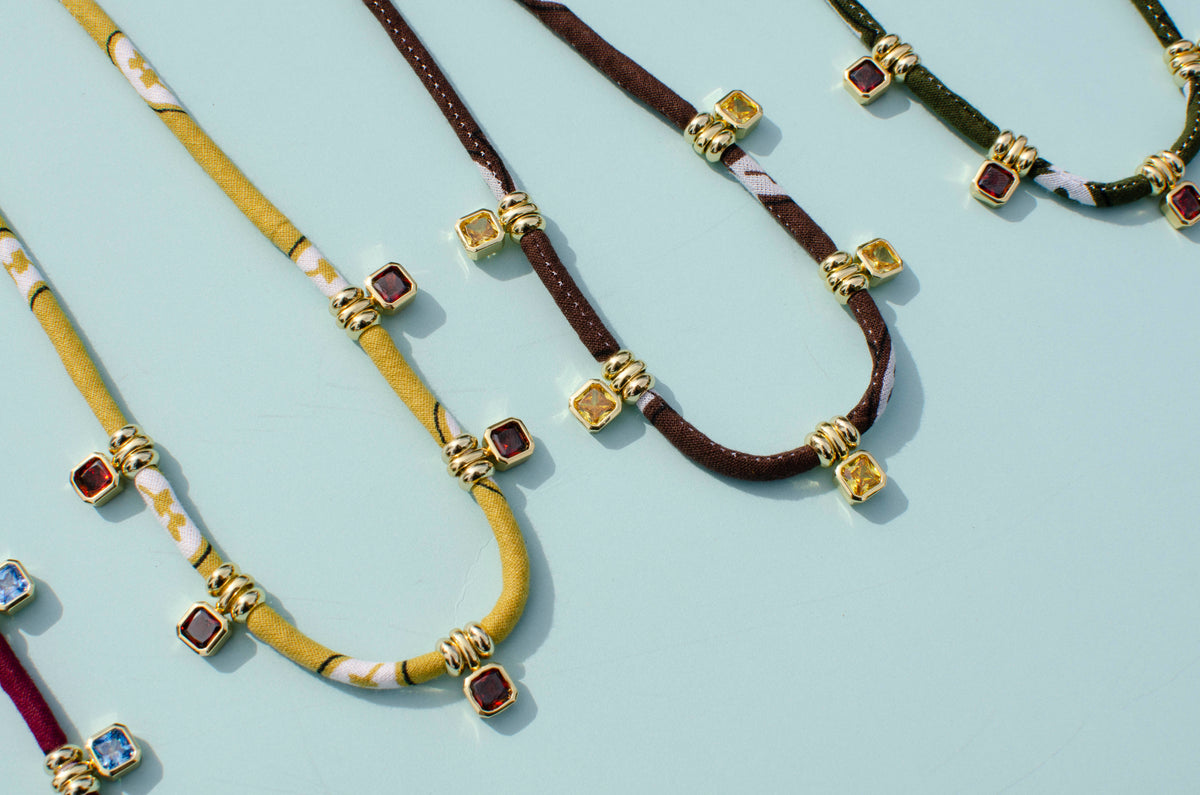 Bandana Gemstone Necklaces-NEW COLORS