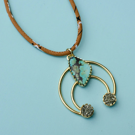 Turquoise Mod West Bandana Necklace