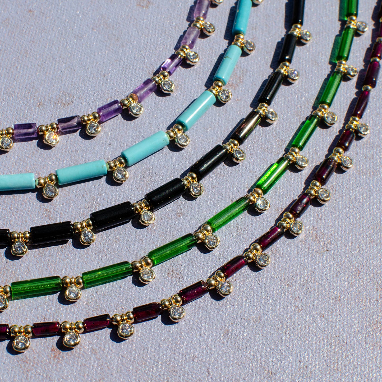 Barrel Beaded Stacker Necklaces