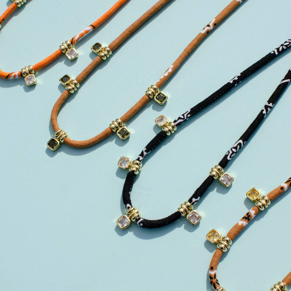 Bandana Gemstone Necklaces-NEW COLORS