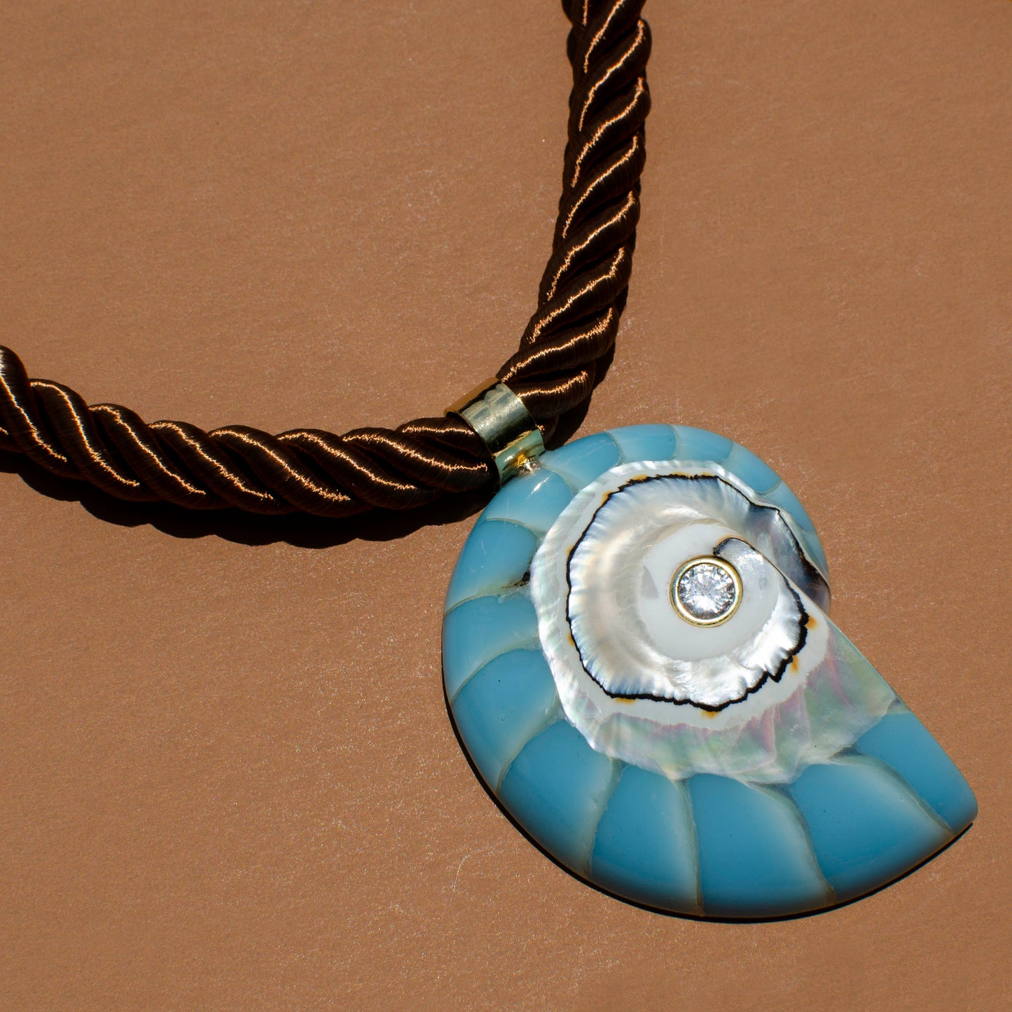 Large Sparkle Nautilus on Twisted Rope