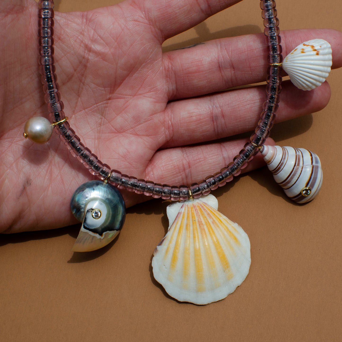 Yellow Shell Charm Necklace