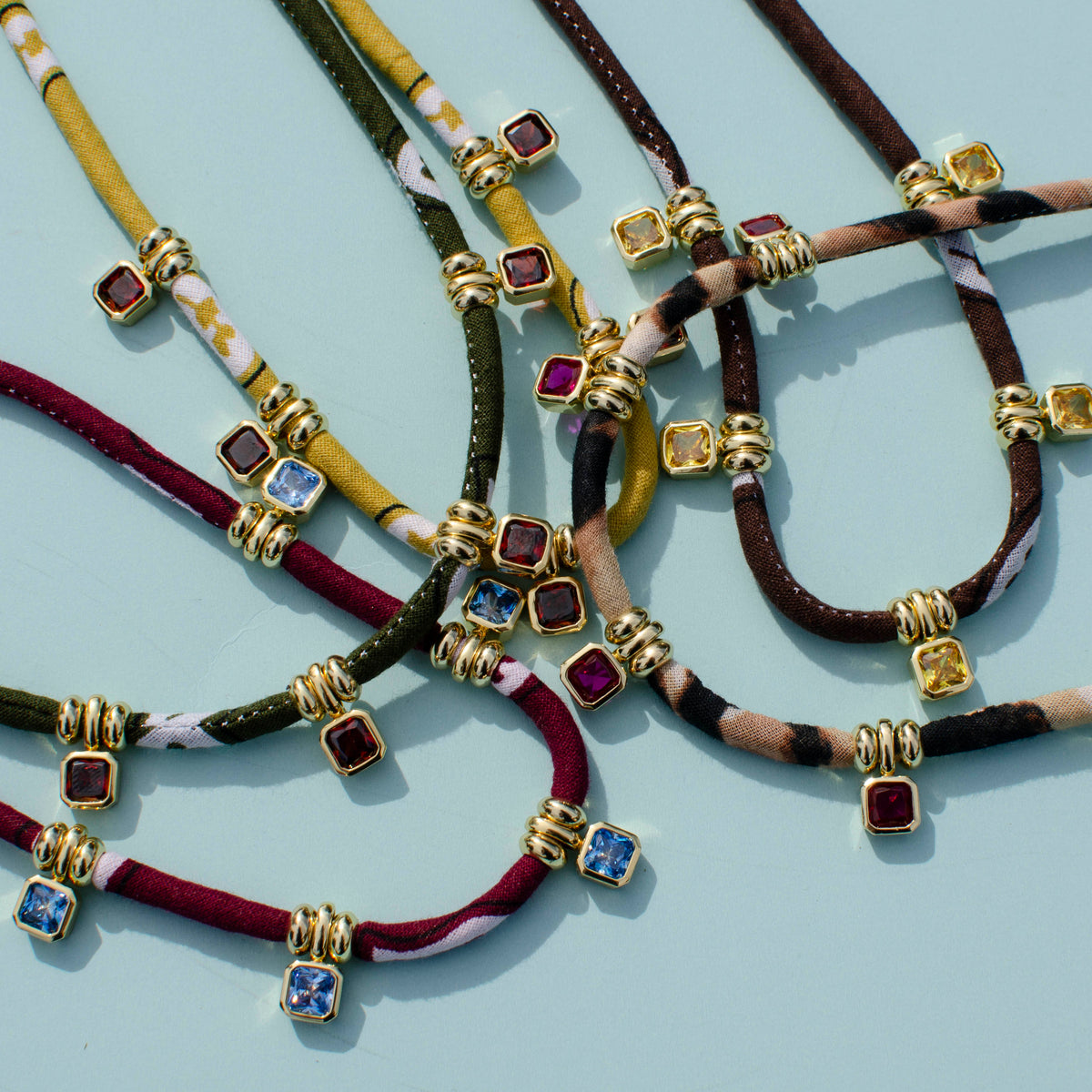 Bandana Gemstone Necklaces-NEW COLORS