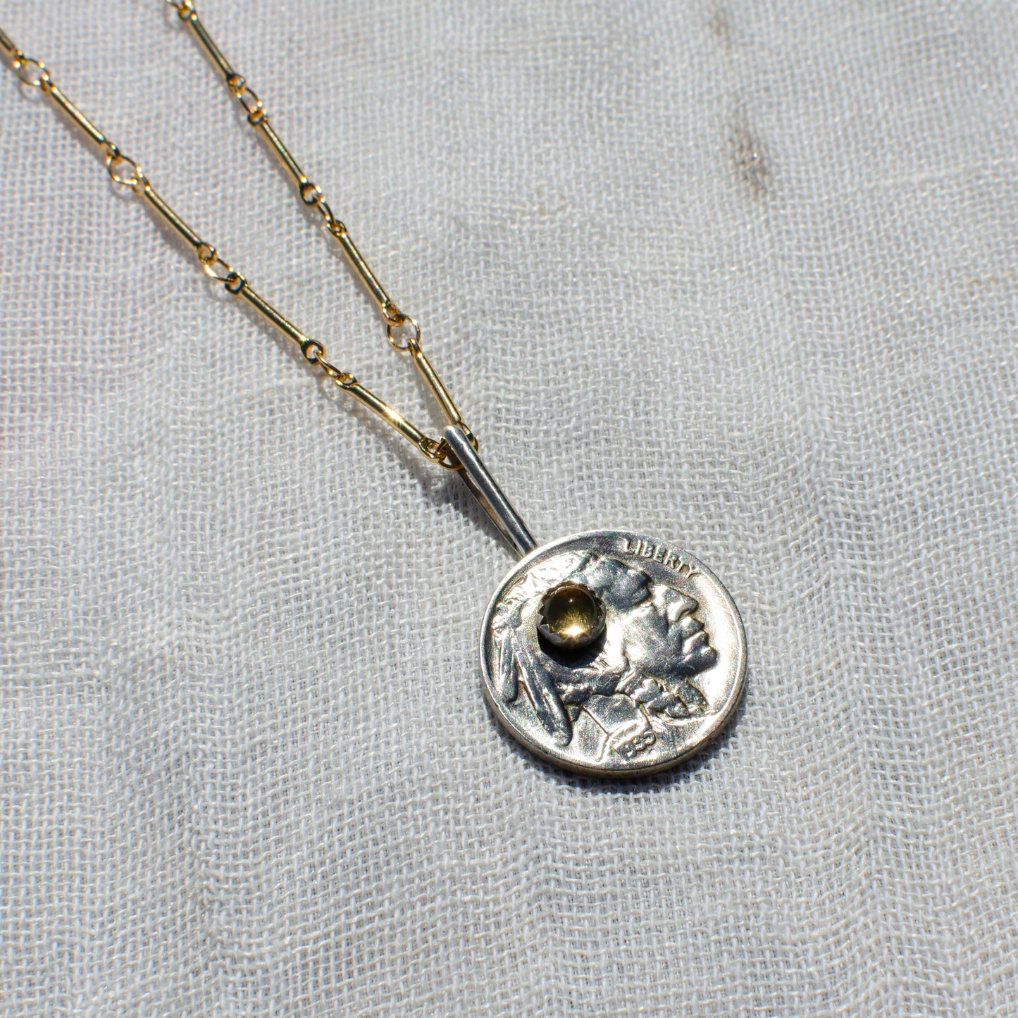 Special Edition Citrine Buffalo Nickel Pendant