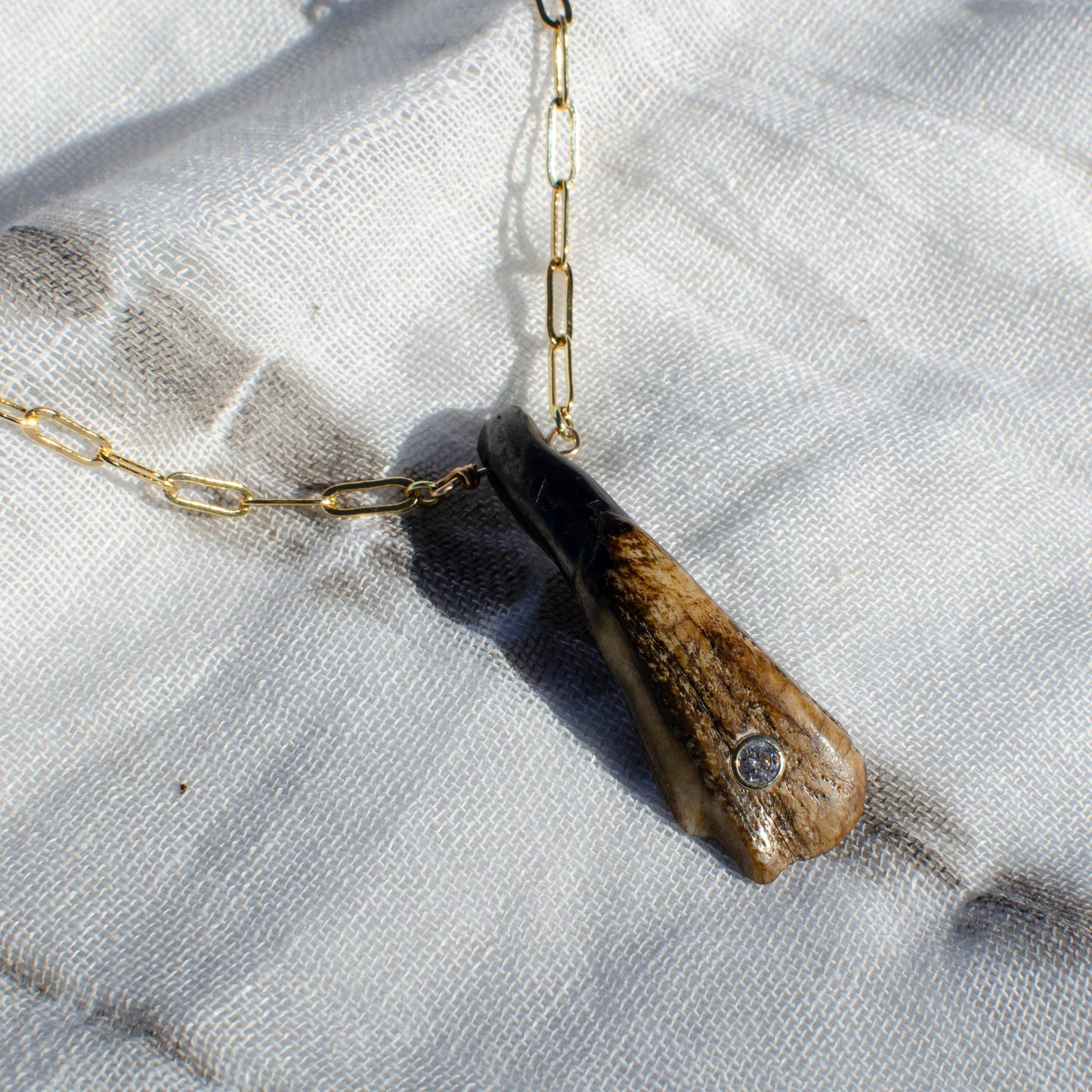 Sparkle Buffalo Tooth Pendant