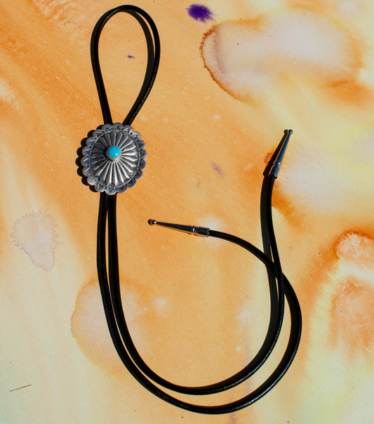 Silver and Turquoise Concho Bolo