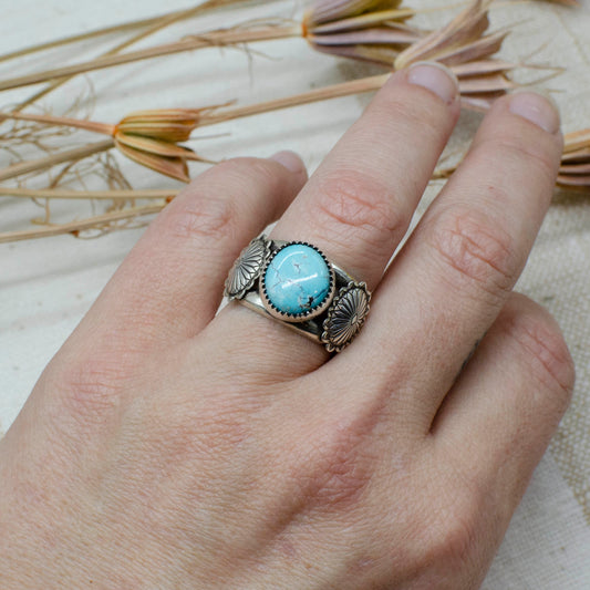 Turquoise Double Concho Ring