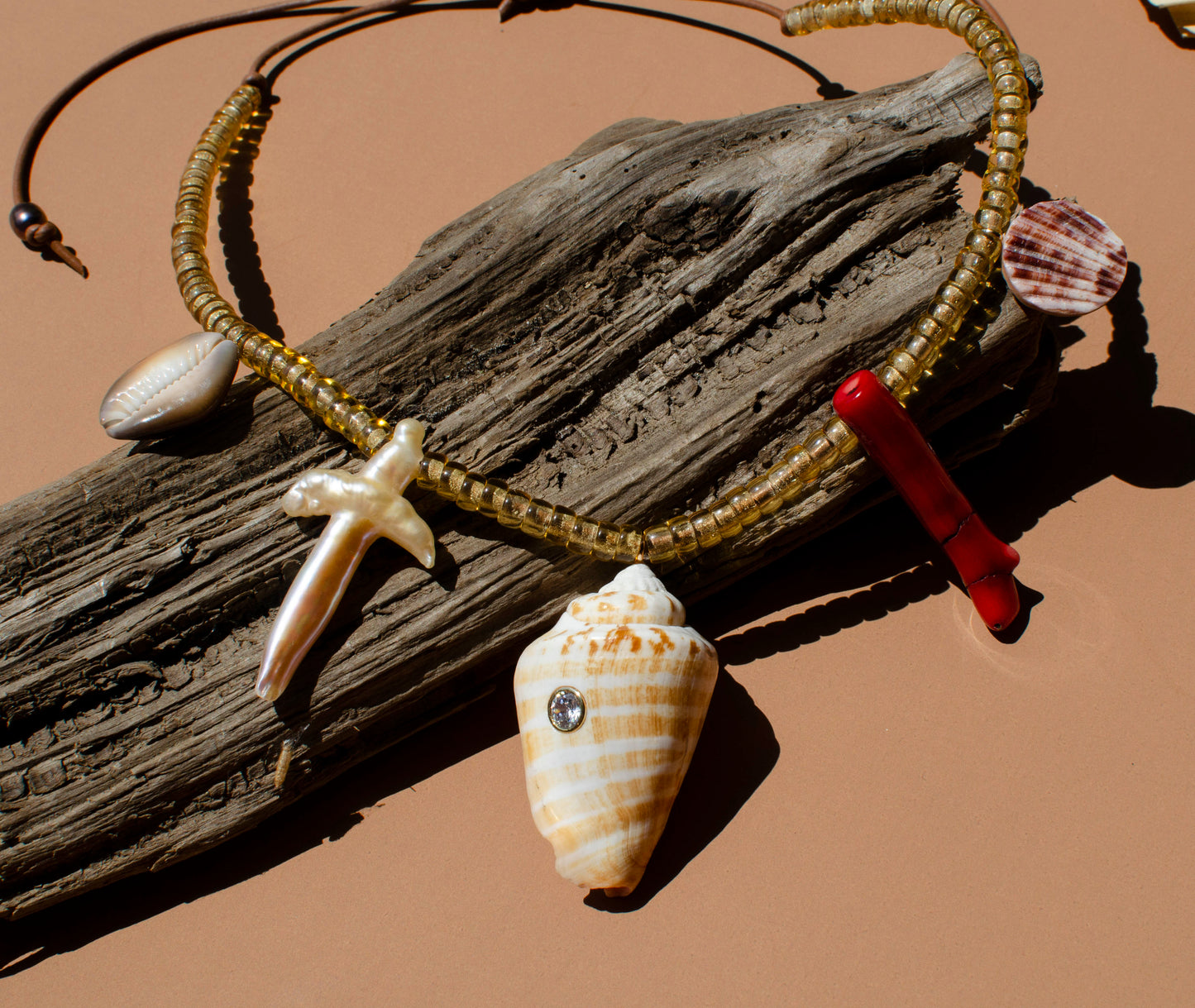 Cone Shell Multi Shell Adjustable Necklace