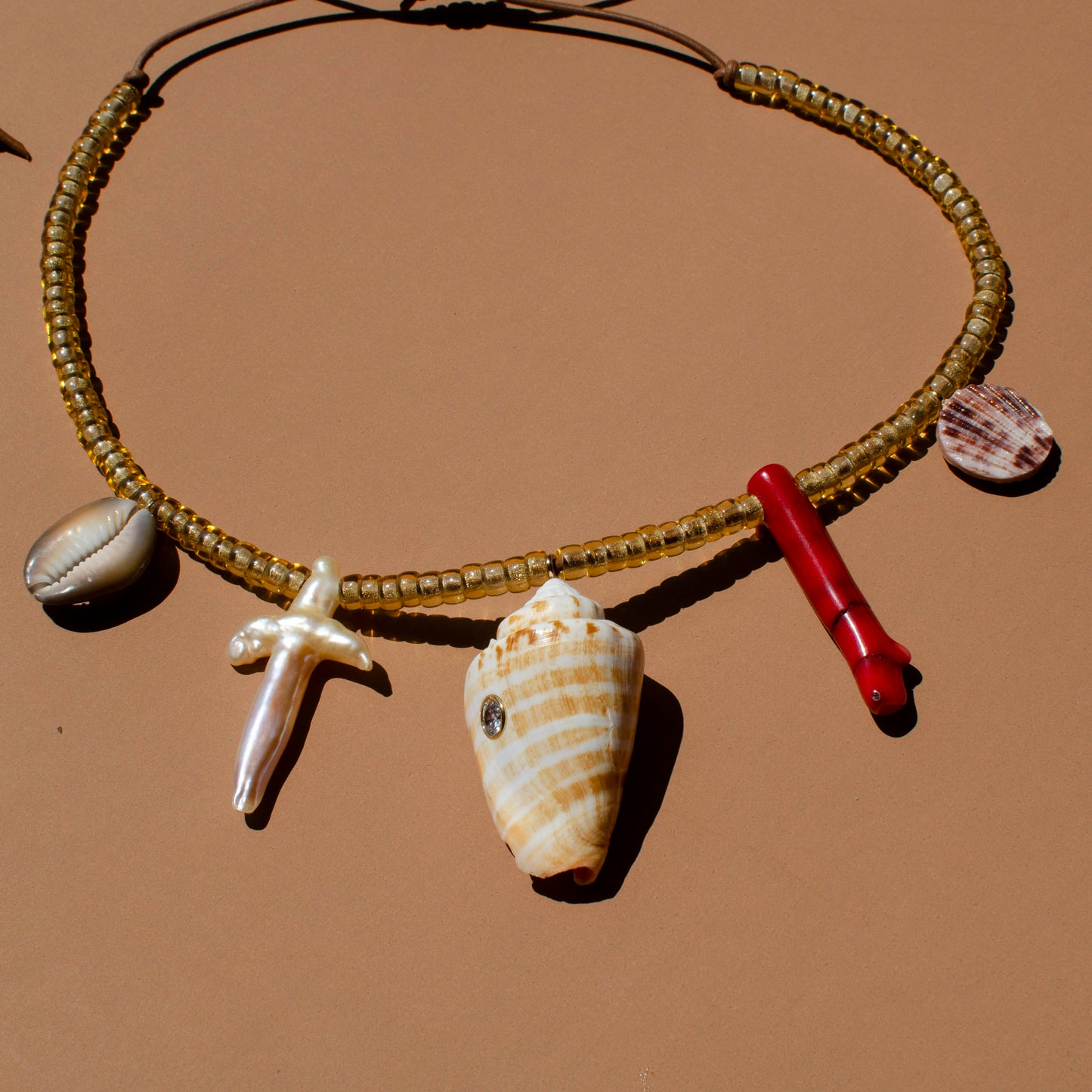 Cone Shell Multi Shell Adjustable Necklace