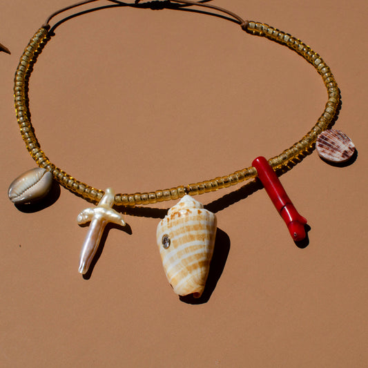 Cone Shell Multi Shell Adjustable Necklace