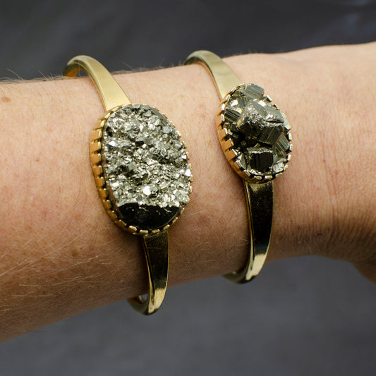 Gold Sparkle Pyrite Cuffs
