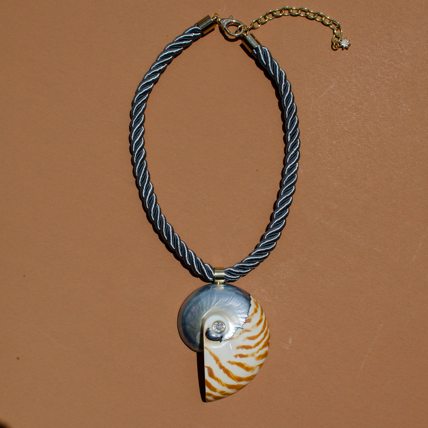 Large Sparkle Nautilus on Twisted Rope