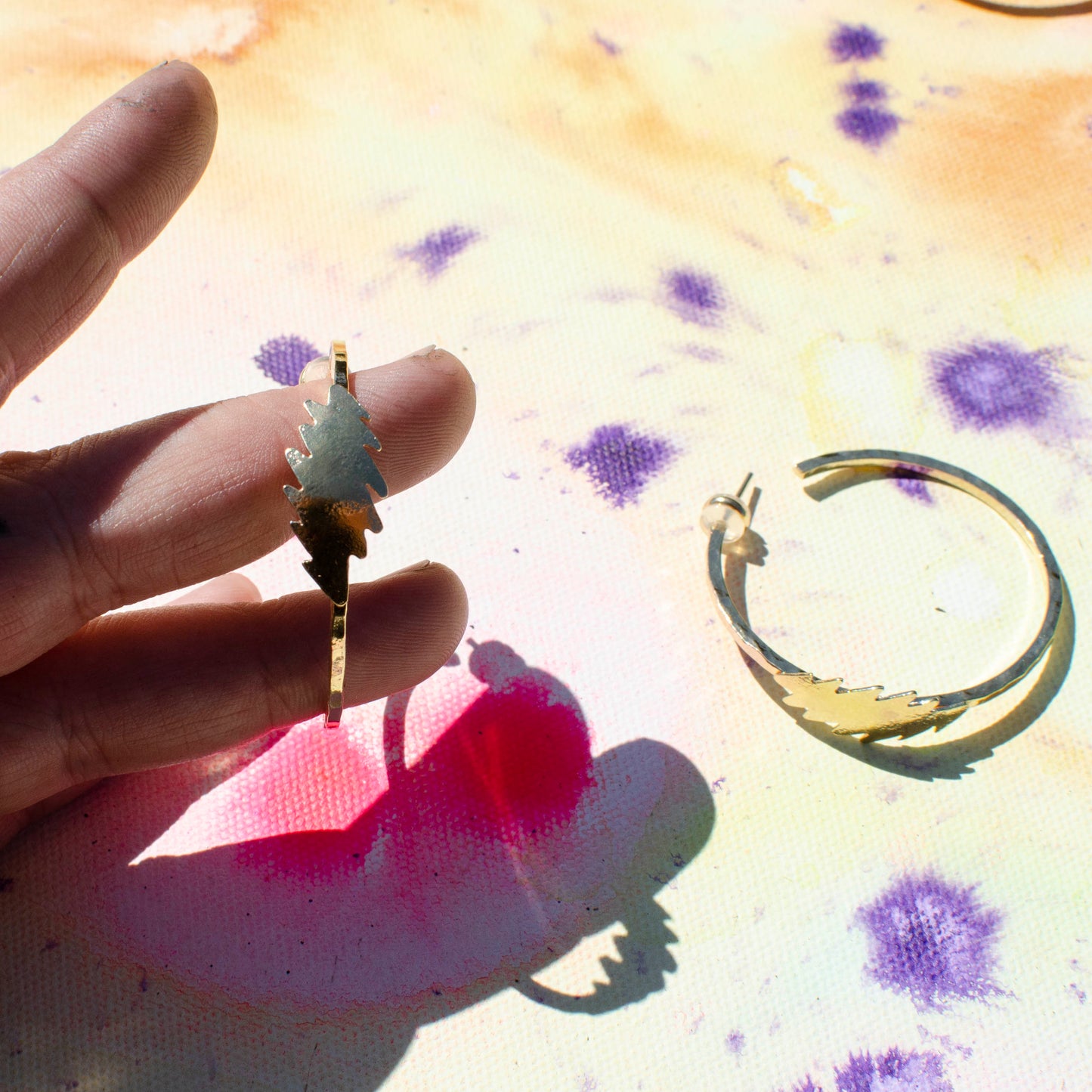 Hammered Golden Grateful Hoops