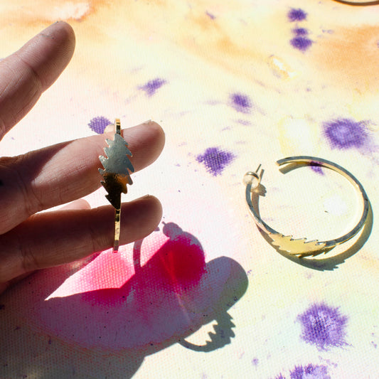 Hammered Golden Grateful Hoops