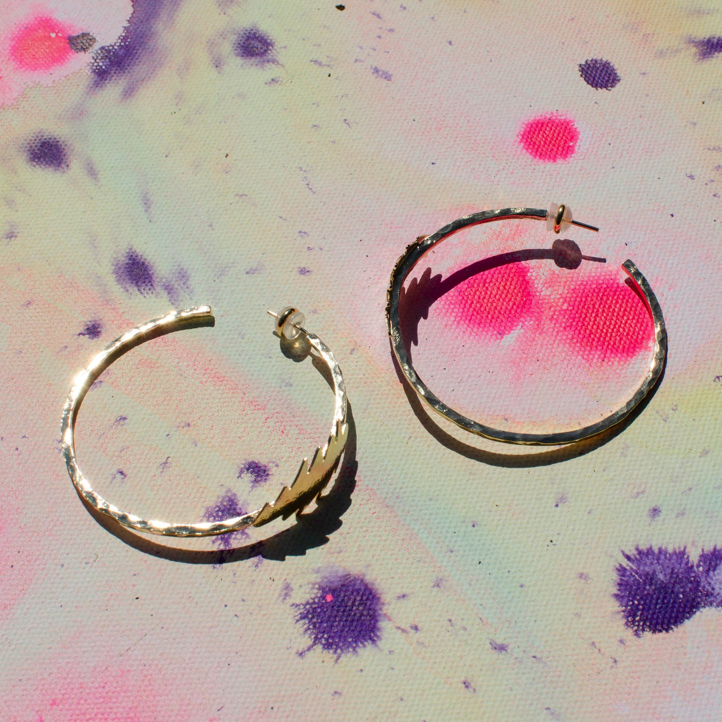 Hammered Golden Grateful Hoops