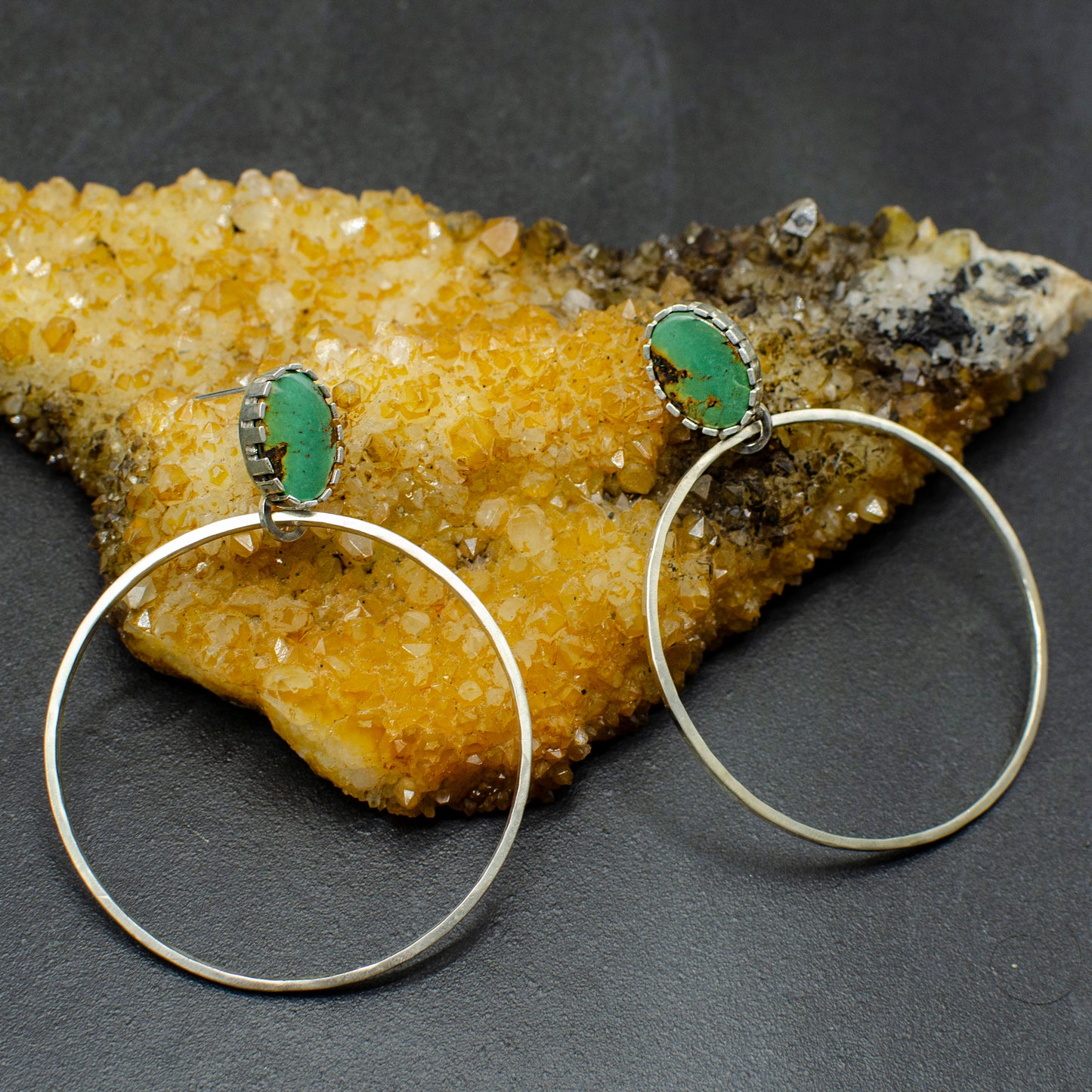 Green Turquoise Hoops