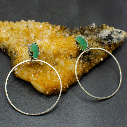 Green Turquoise Hoops