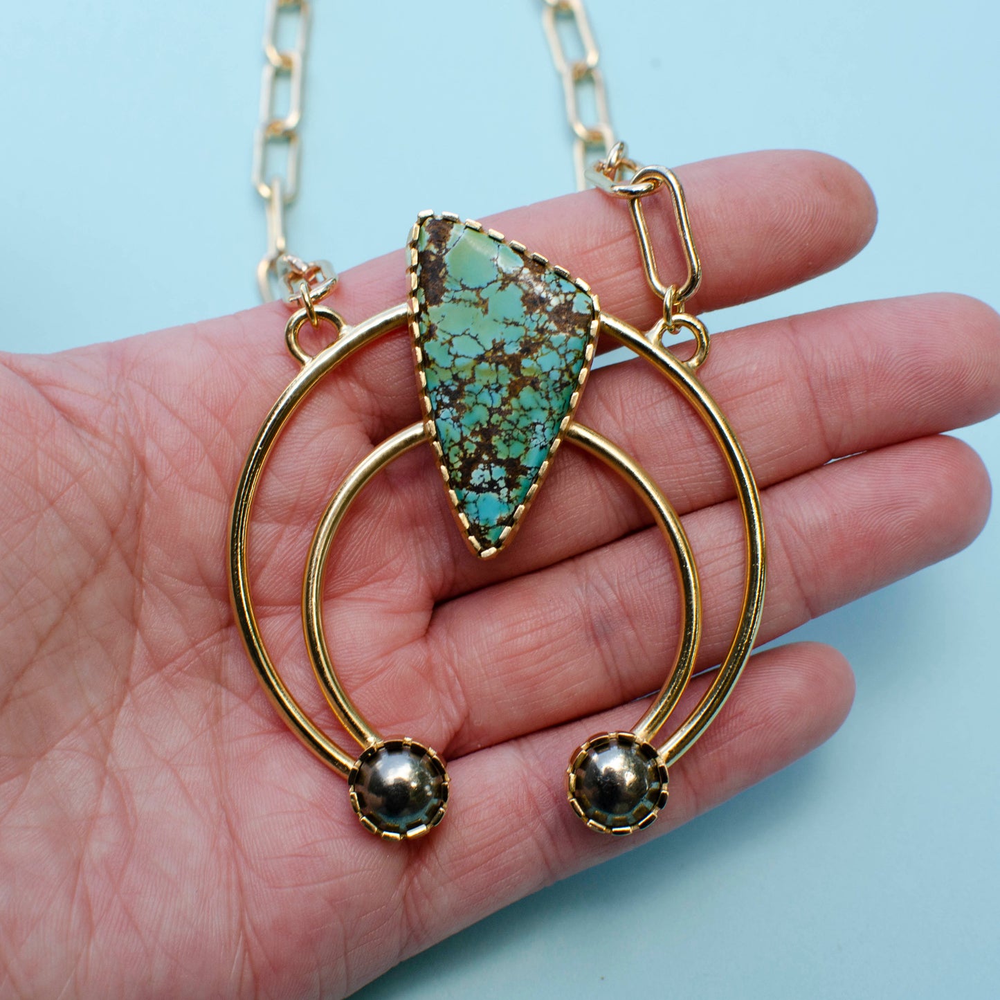 Mod West Angled Turquoise Pendant