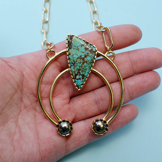 Mod West Angled Turquoise Pendant