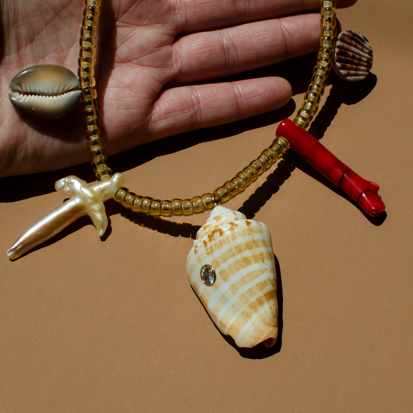 Cone Shell Multi Shell Adjustable Necklace