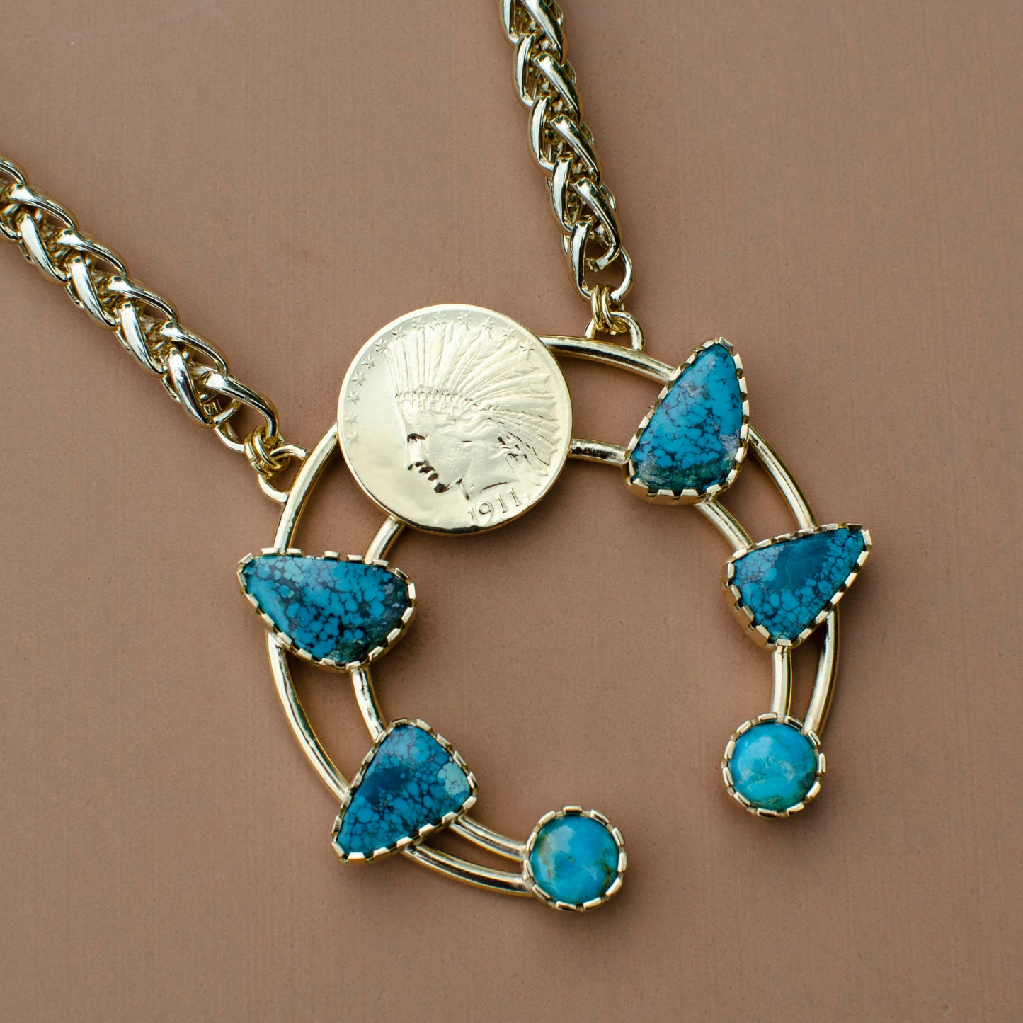 Liberty Coin Mod West Squash Blossom Pendant