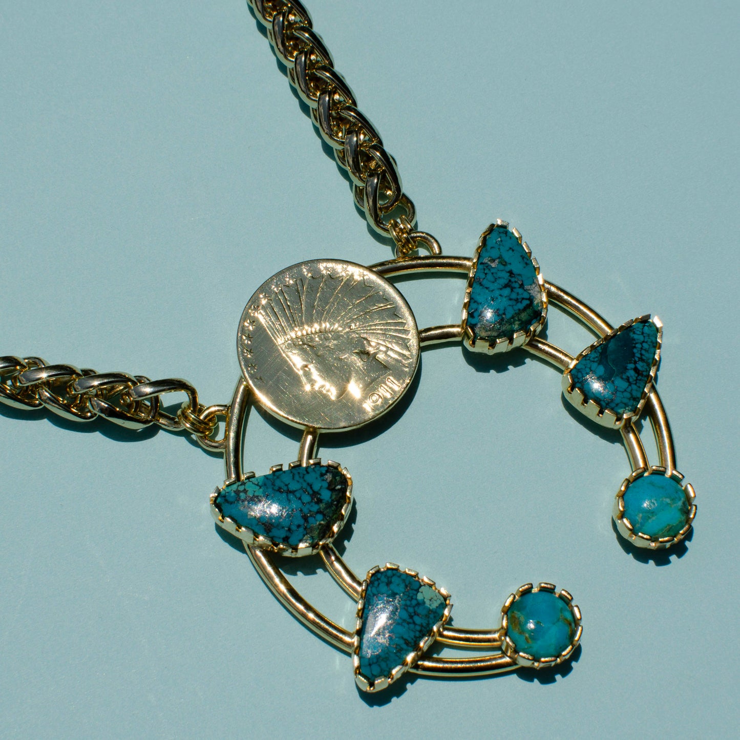 Liberty Coin Mod West Squash Blossom Pendant
