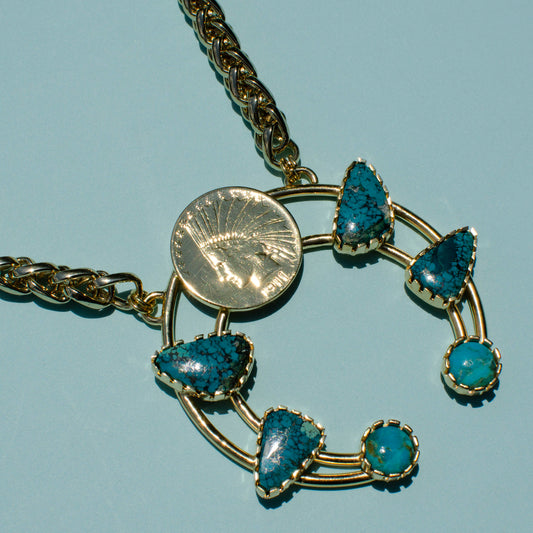 Liberty Coin Mod West Squash Blossom Pendant