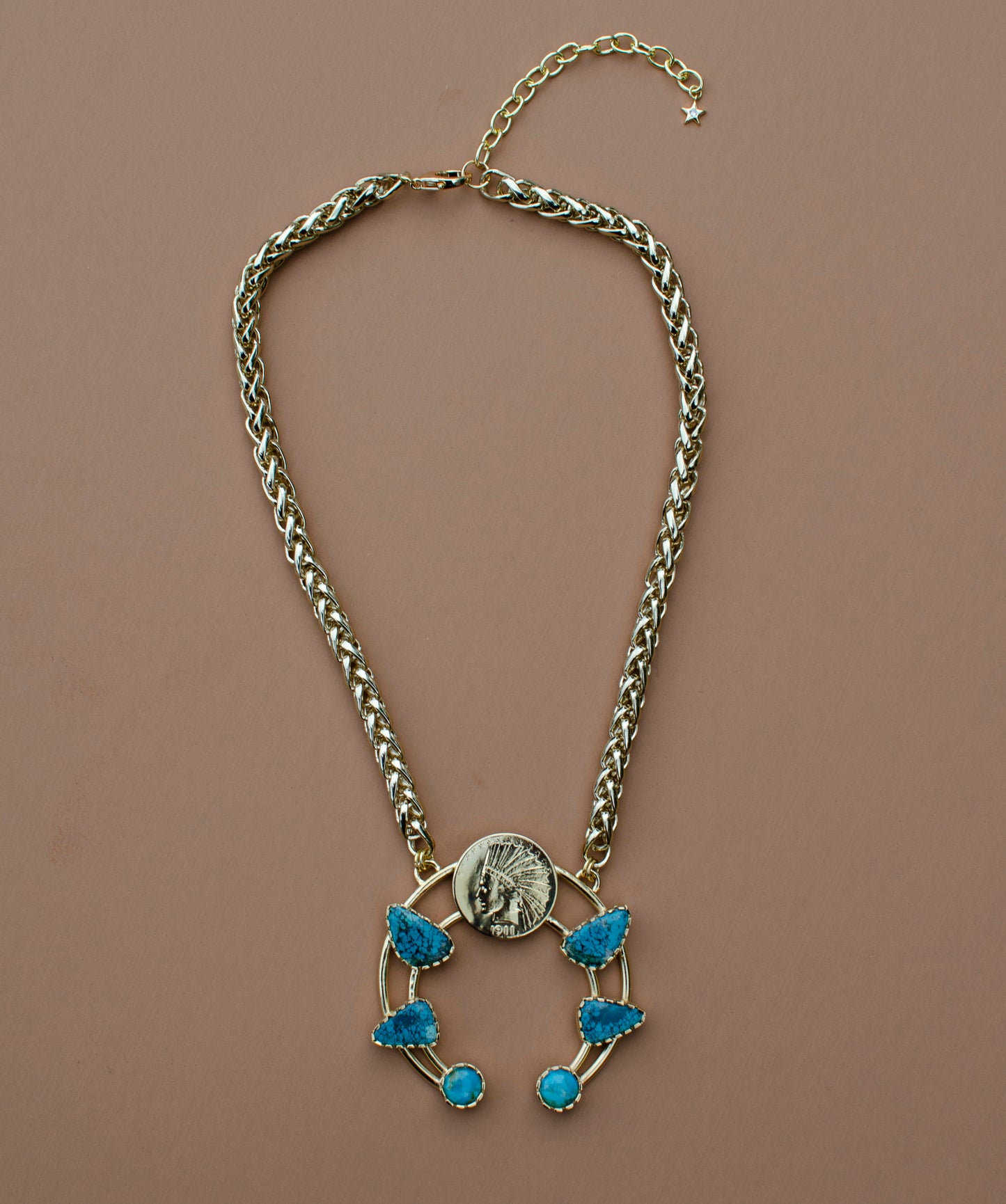 Liberty Coin Mod West Squash Blossom Pendant