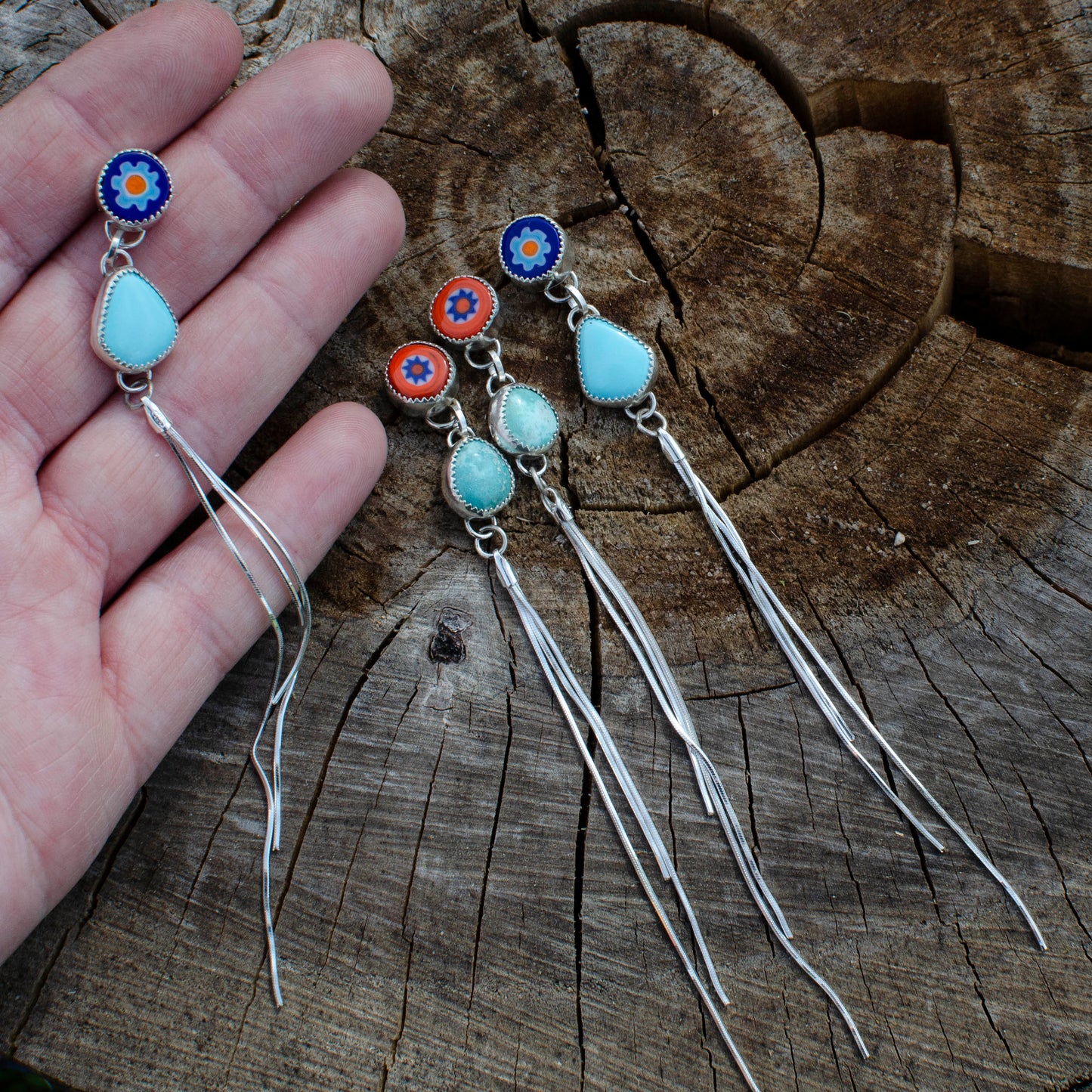 Millefiori Drop Earrings