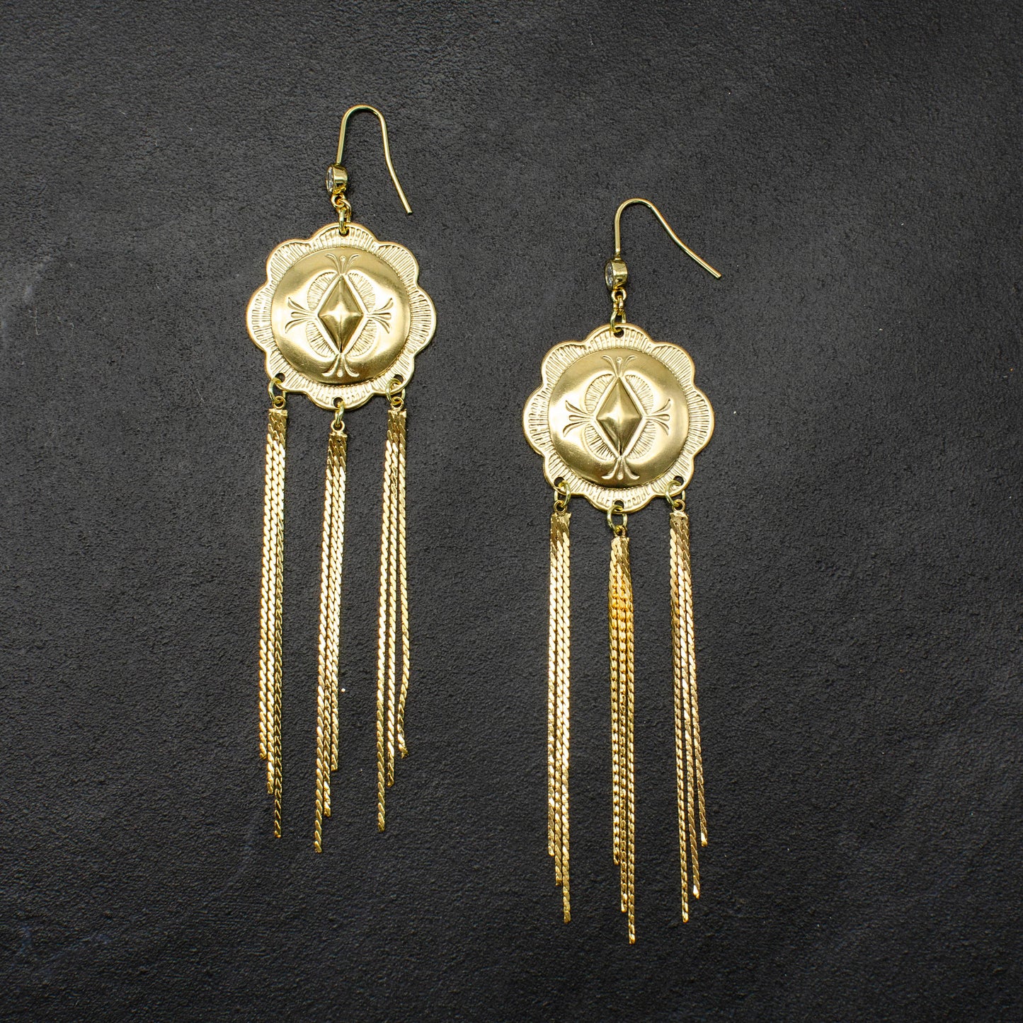 Mod West Concho Fringe Earrings