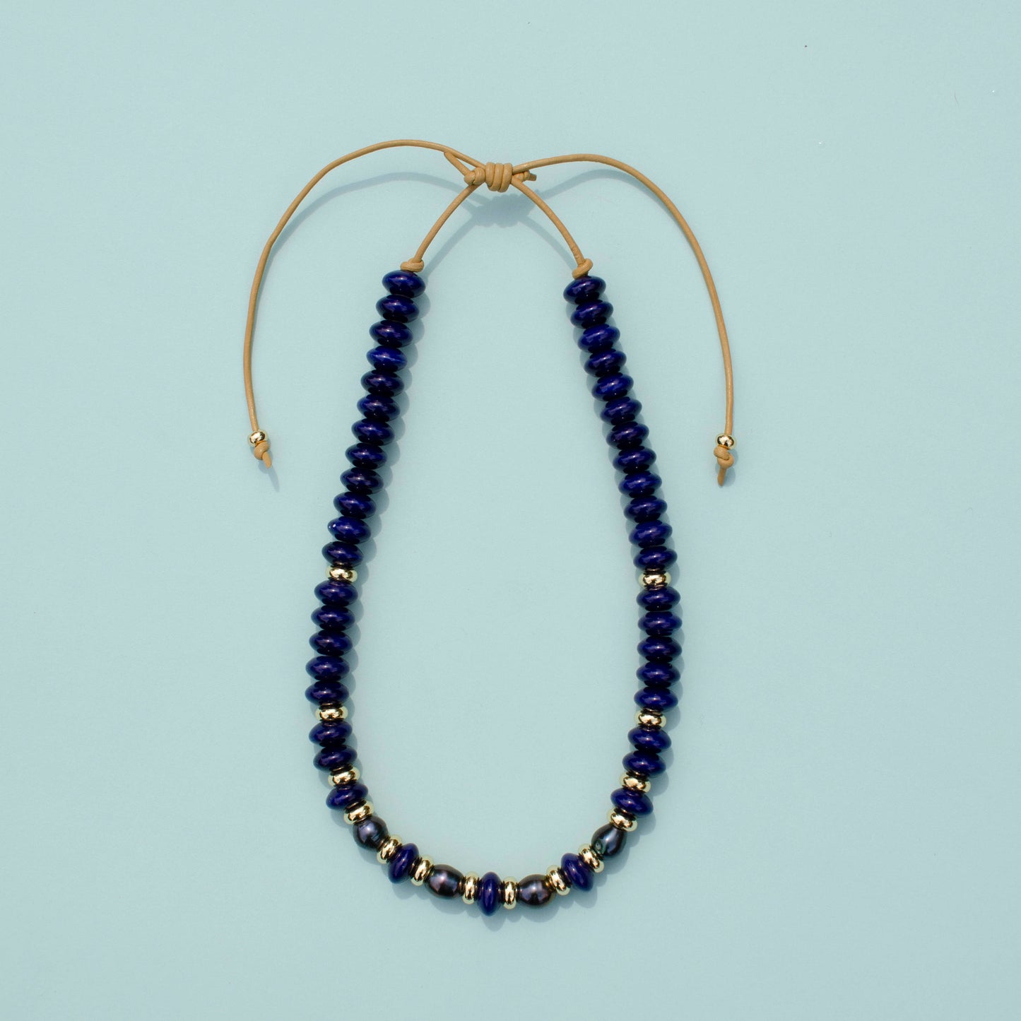 Bold Blue & Pearl Necklace