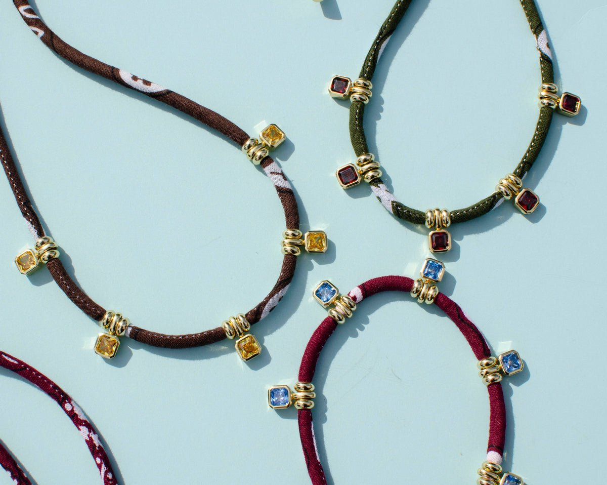 Bandana Gemstone Necklaces-NEW COLORS
