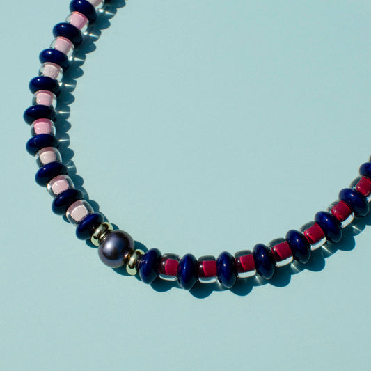 Candy Stripe Pearl Necklace
