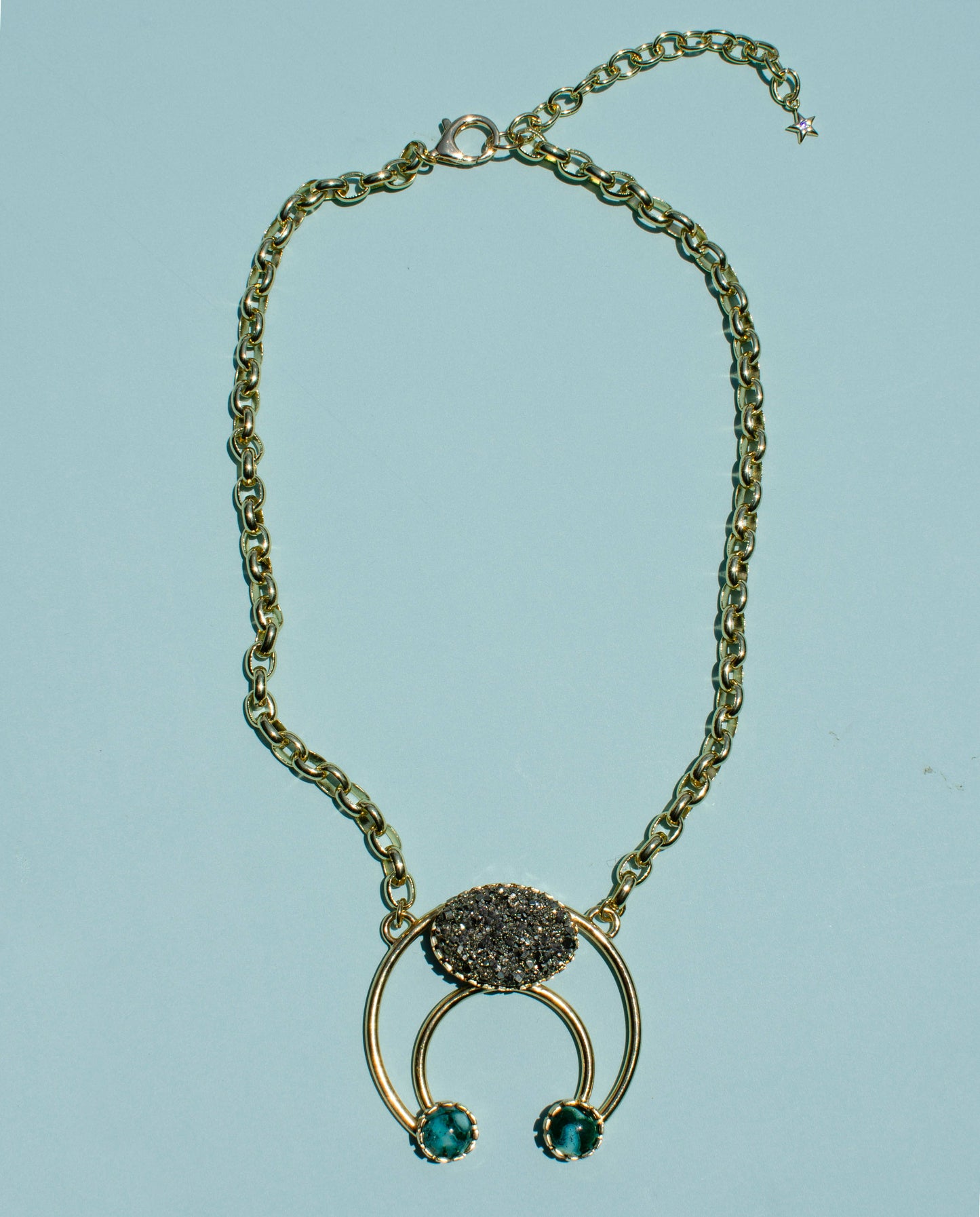 Mod West Pyrite & Chrysocolla Malachite Necklace