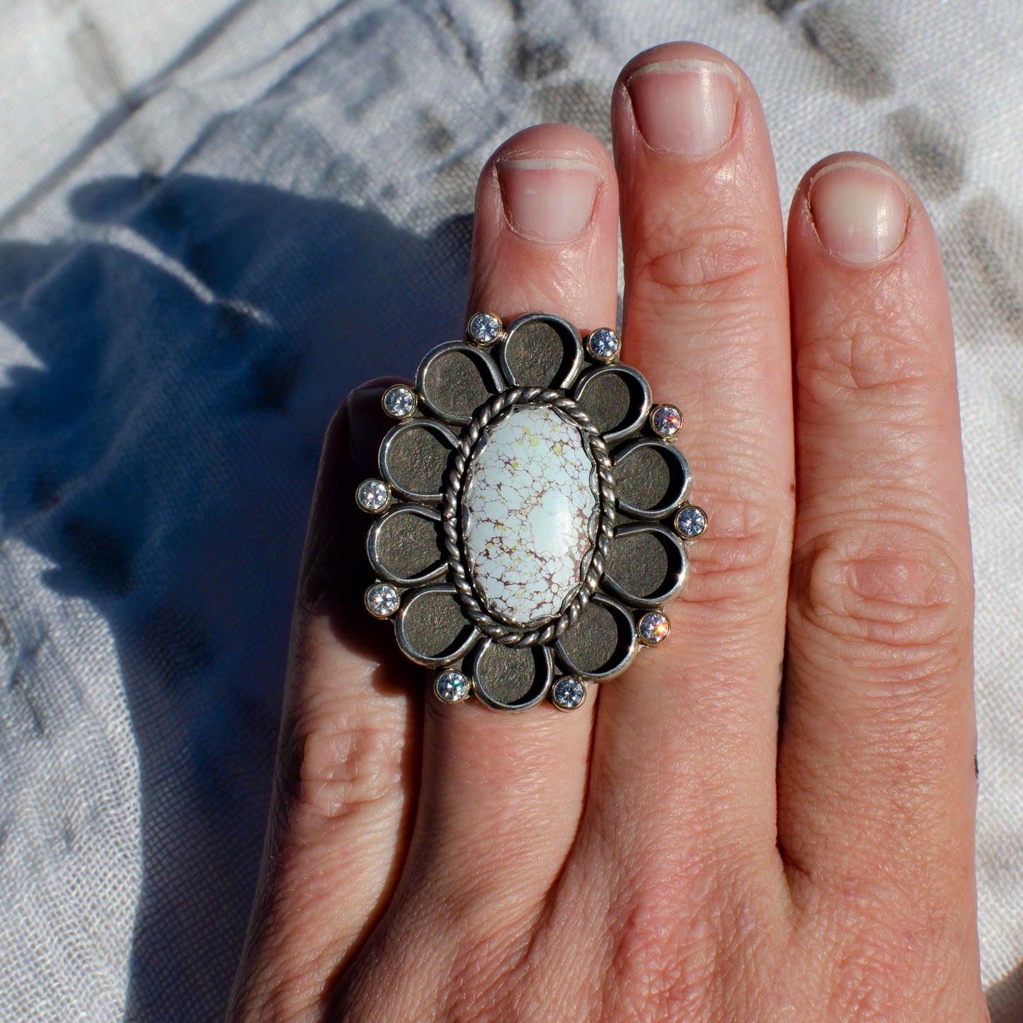 Turquoise Petal Rings