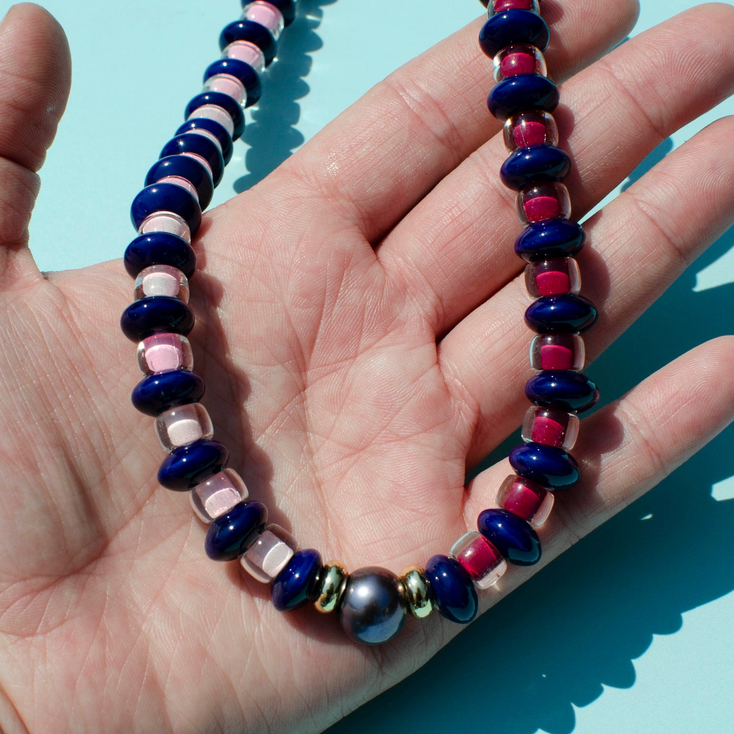 Candy Stripe Pearl Necklace