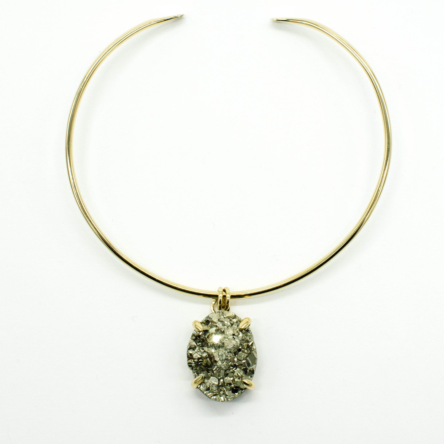 Pyrite Claw Prong Pendant and Collar