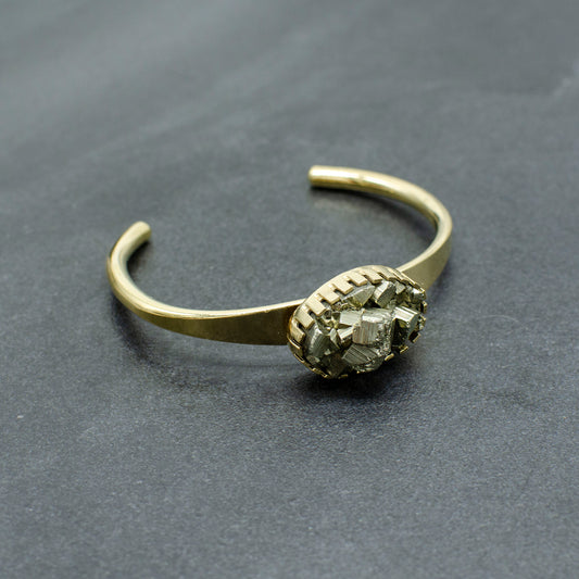 Gold Sparkle Pyrite Cuffs
