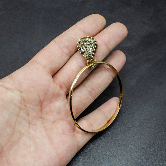 Pyrite Teardrop Hoops