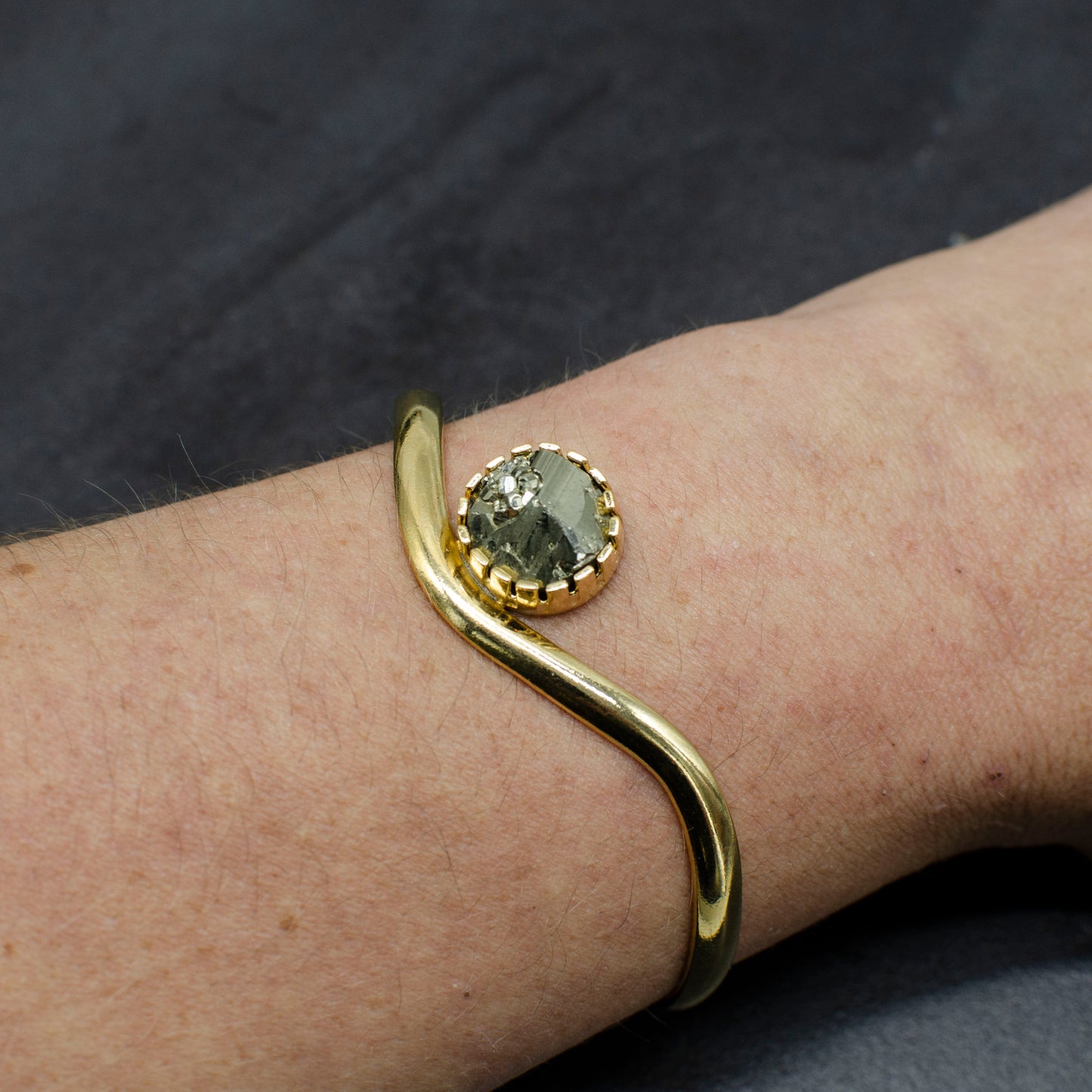 Curved Pyrite Cuff